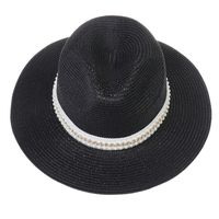 للجنسين أنيق أسلوب بسيط اللون الصامد طنف كبيرة قبعة فيدورا sku image 6