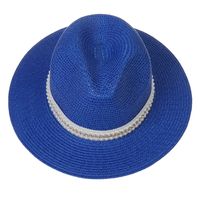 للجنسين أنيق أسلوب بسيط اللون الصامد طنف كبيرة قبعة فيدورا sku image 16