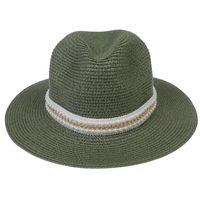 للجنسين أنيق أسلوب بسيط اللون الصامد طنف كبيرة قبعة فيدورا sku image 18