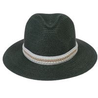 للجنسين أنيق أسلوب بسيط اللون الصامد طنف كبيرة قبعة فيدورا sku image 17