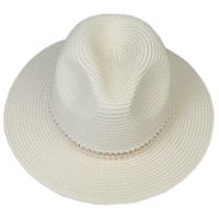 للجنسين أنيق أسلوب بسيط اللون الصامد طنف كبيرة قبعة فيدورا sku image 22