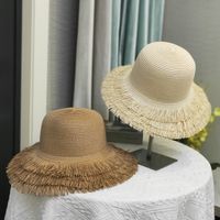 Women's Simple Style Classic Style Solid Color Flat Eaves Straw Hat main image 1