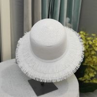 Women's Simple Style Classic Style Solid Color Flat Eaves Straw Hat sku image 1