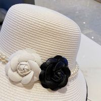 Women's Simple Style Classic Style Flower Flowers Flat Eaves Straw Hat main image 5