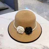 Women's Simple Style Classic Style Flower Flowers Flat Eaves Straw Hat sku image 1