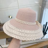 Women's Elegant Classic Style Solid Color Big Eaves Straw Hat sku image 4