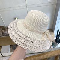 Women's Elegant Classic Style Solid Color Big Eaves Straw Hat sku image 3