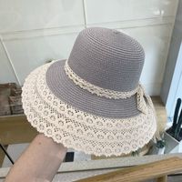 Women's Elegant Classic Style Solid Color Big Eaves Straw Hat sku image 5