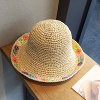 Women's Simple Style Classic Style Flower Flowers Wide Eaves Straw Hat sku image 2