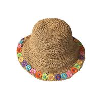 Women's Simple Style Classic Style Flower Flowers Wide Eaves Straw Hat main image 2
