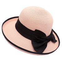 Women's Pastoral Solid Color Crimping Straw Hat main image 4