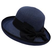 Women's Pastoral Solid Color Crimping Straw Hat main image 3