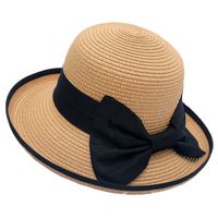 Women's Pastoral Solid Color Crimping Straw Hat sku image 2