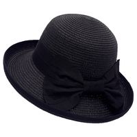 Women's Pastoral Solid Color Crimping Straw Hat main image 2