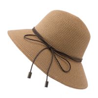 Femmes Style Simple Style Classique Couleur Unie Avant-toit Plat Chapeau De Paille main image 6