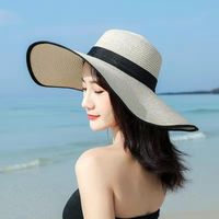 Women's Simple Style Classic Style Color Block Big Eaves Straw Hat sku image 8