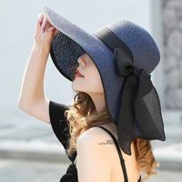 Women's Simple Style Classic Style Color Block Big Eaves Straw Hat sku image 10