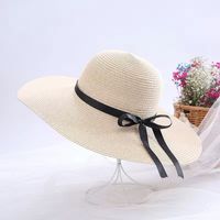 Women's Simple Style Classic Style Color Block Big Eaves Straw Hat sku image 1
