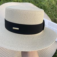 Women's Elegant Classic Style Solid Color Flat Eaves Straw Hat main image 3