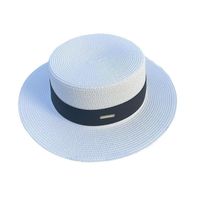 Women's Elegant Classic Style Solid Color Flat Eaves Straw Hat main image 2
