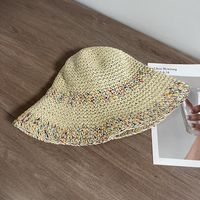 Women's Japanese Style Sweet Simple Style Color Block Flat Eaves Straw Hat sku image 2