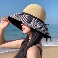 Women's Simple Style Classic Style Color Block Big Eaves Sun Hat main image 1
