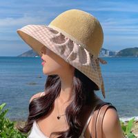 Women's Simple Style Classic Style Color Block Big Eaves Sun Hat main image 4