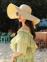 Women's Basic Solid Color Bowknot Side Of Fungus Straw Hat main image 2