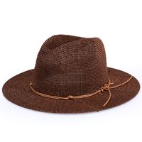 Women's Vintage Style Solid Color Flat Eaves Fedora Hat main image 5