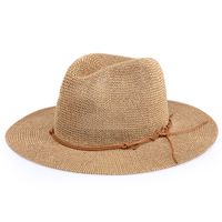 Women's Vintage Style Solid Color Flat Eaves Fedora Hat main image 3