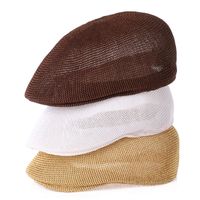 Unisex Vintage Style Solid Color Flat Eaves Beret Hat main image 5