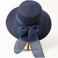 Women's Vintage Style Sweet Solid Color Flat Eaves Sun Hat main image 5