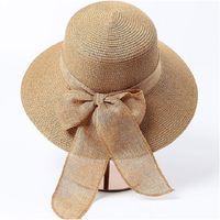 Women's Vintage Style Sweet Solid Color Flat Eaves Sun Hat main image 3