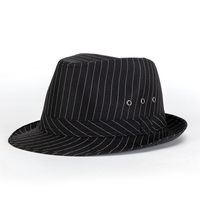 Men's Retro Stripe Crimping Fedora Hat sku image 1