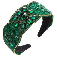 Women's Elegant Luxurious Geometric Cloth Inlay Rhinestones Glass Beads Hair Band sku image 3
