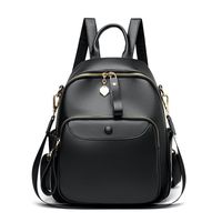Waterproof Solid Color Casual Daily Women's Backpack sku image 1