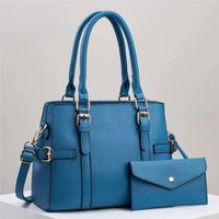 Women's Medium Leather Solid Color Vintage Style Classic Style Square Flip Cover Tote Bag sku image 8