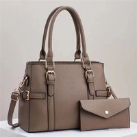 Women's Medium Leather Solid Color Vintage Style Classic Style Square Flip Cover Tote Bag sku image 7