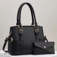 Women's Medium Leather Solid Color Vintage Style Classic Style Square Flip Cover Tote Bag sku image 2