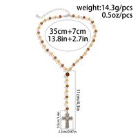 Retro Simple Style Classic Style Cross Round Alloy Crystal Beaded Women's Pendant Necklace main image 2