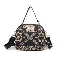 Women's Small Oxford Cloth Elephant Vintage Style Shell Zipper Dome Bag main image 5