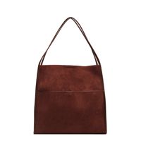 Women's Large Pu Leather Solid Color Vintage Style Square Magnetic Buckle Tote Bag main image 2