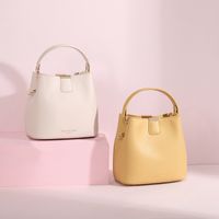 Women's Small Pu Leather Solid Color Vintage Style Bucket Magnetic Buckle Handbag main image 6