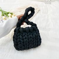 Women's Large Cotton Solid Color Cute Basic Square Open Underarm Bag sku image 8