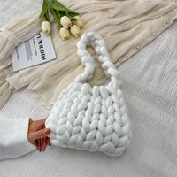 Women's Large Cotton Solid Color Cute Basic Square Open Underarm Bag sku image 3