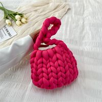 Women's Large Cotton Solid Color Cute Basic Square Open Underarm Bag sku image 5