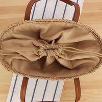 Women's Large Straw Solid Color Vintage Style Shell String Underarm Bag main image 5
