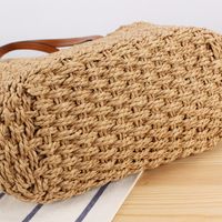 Women's Large Straw Solid Color Vintage Style Shell String Underarm Bag main image 3