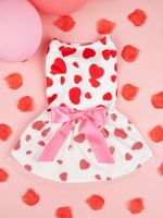 Cute Sweet Polyester Valentine's Day Heart Shape Pet Clothing sku image 8