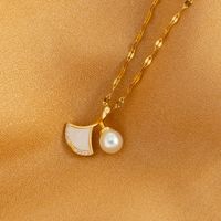 Stainless Steel 18K Gold Plated Sweet Streetwear Plating Inlay Bow Knot Pearl Zircon Pendant Necklace sku image 3